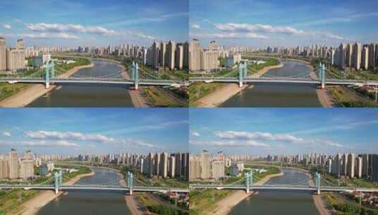 武汉汉江湾古田桥高清在线视频素材下载