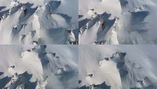 高山滑雪航拍俯拍大景高清在线视频素材下载