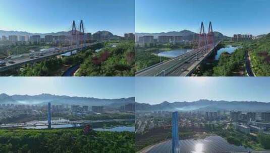 青岛丹山大桥航拍高清在线视频素材下载