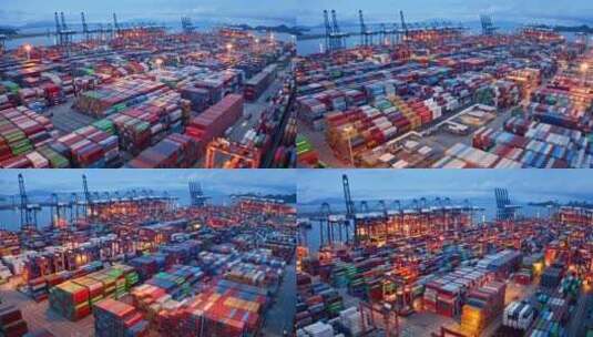 深圳集装箱贸易港口码头高清在线视频素材下载