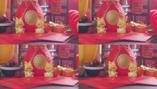 龙年新年春节红包高清在线视频素材下载