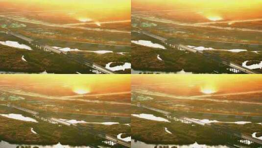 西安渭河浐灞湿地公园秋景高清在线视频素材下载