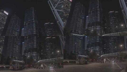 香港中环建筑夜景高清在线视频素材下载