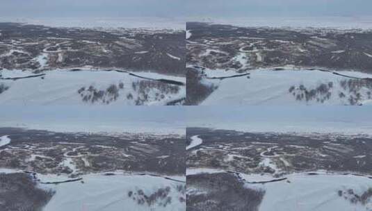额尔古纳冬季自然风光根河湿地雪景高清在线视频素材下载