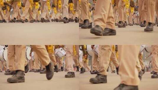 印度BSF共和国日彩排的脚镜头高清在线视频素材下载