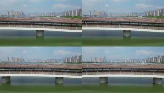 莆田玉湖玉带桥风光高清在线视频素材下载