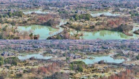 航拍瘦西湖风景区大明寺观音山园林寺庙高清在线视频素材下载