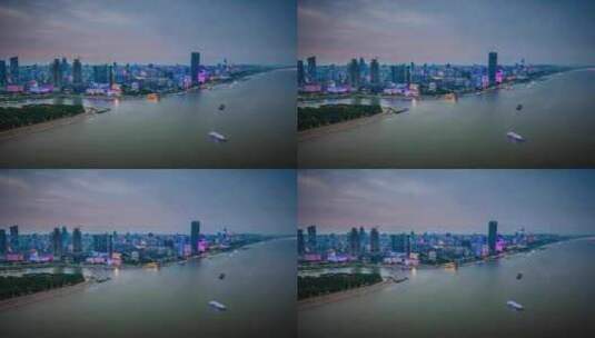 武汉无人机夜景延时高清在线视频素材下载