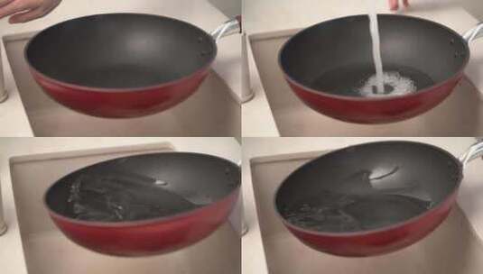 刷锅，倒水高清在线视频素材下载
