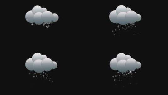 可爱卡通动画云雾聚集下雨 带通道高清在线视频素材下载