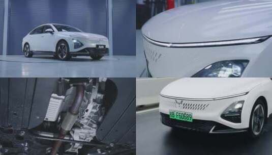 五菱星光插混版白色新能源汽车高清在线视频素材下载