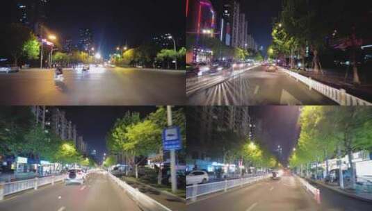 夜晚马路开车第一视角高清在线视频素材下载
