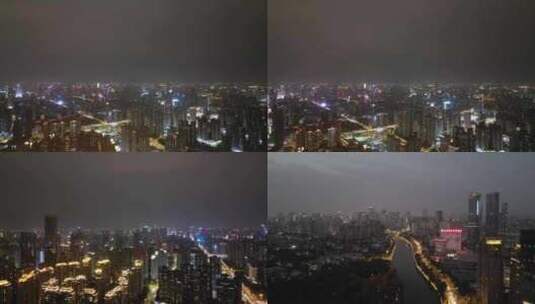 航拍成都夜景成都大景高清在线视频素材下载