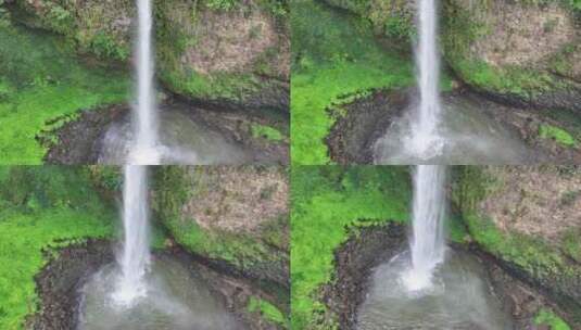 云南屏边滴水层瀑布航拍高清在线视频素材下载