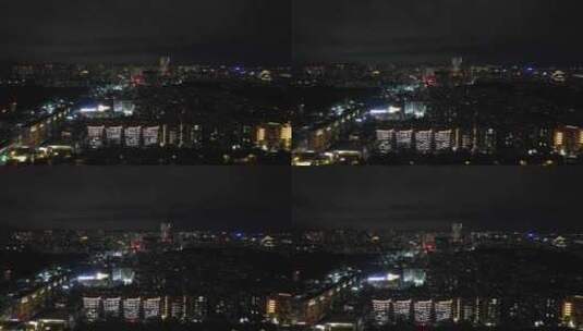 广州城市夜景万家灯火航拍高清在线视频素材下载