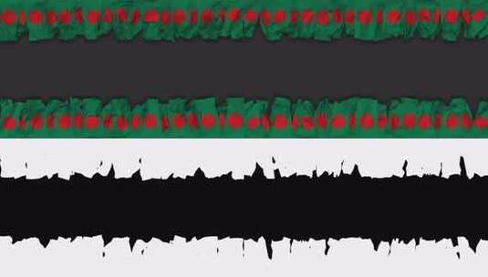孟加拉国国旗悬挂横幅无缝循环，带有凹凸和高清在线视频素材下载