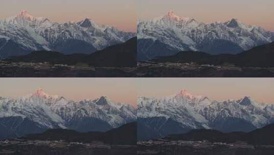 云南香格里拉梅里雪山飞来寺高空航拍高清在线视频素材下载