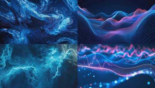 数字烟雾 数码波浪 虚拟世界背景片头动画高清在线视频素材下载