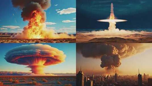 原子弹爆炸核弹爆炸蘑菇云爆炸战争高清在线视频素材下载