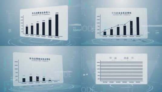 科简洁柱状图表数据年报AE模板高清AE视频素材下载