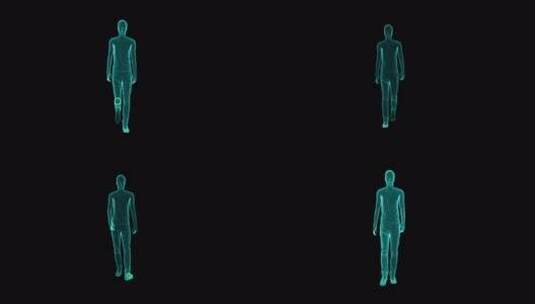 5G数据男人行走数字人体数字视频数字动画高清AE视频素材下载