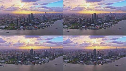 上海徐汇滨江西岸艺术中心CBD航拍高清在线视频素材下载