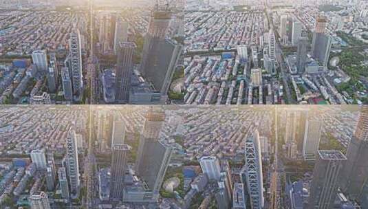 长春市中心IFC城市风光航拍合集高清在线视频素材下载