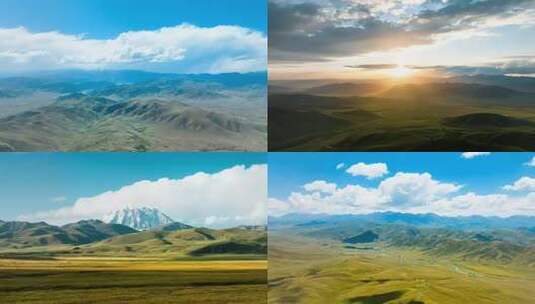 青藏高原航拍壮丽山川风光高原雪山日出美景高清在线视频素材下载