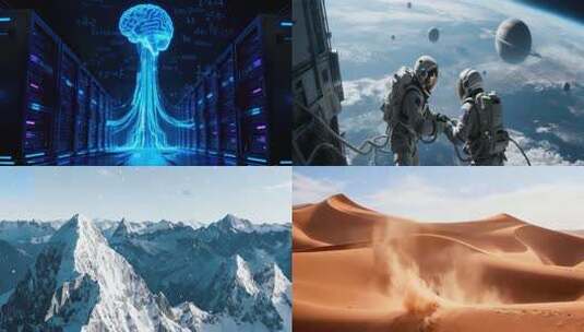 科技智能互联 AI 人工智能 宇航员高清在线视频素材下载