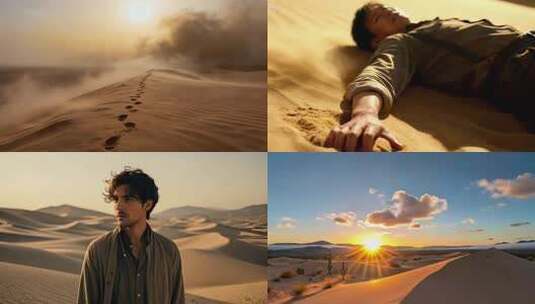 沙漠男人高清在线视频素材下载