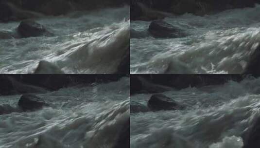 山谷里的危险河流高清在线视频素材下载