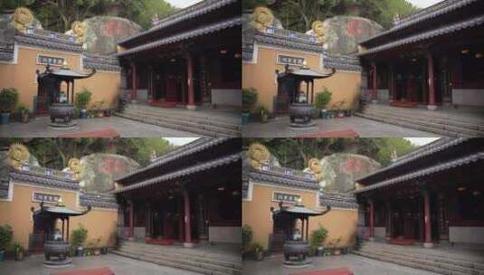 浙江普陀山观音古洞禅院建筑4K实拍视频高清在线视频素材下载