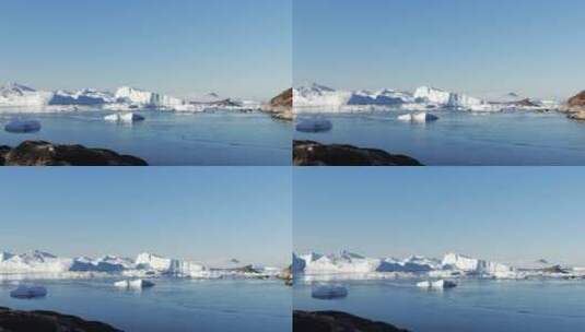 格陵兰冰川航拍高清在线视频素材下载
