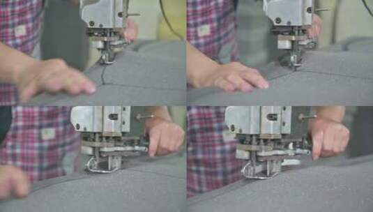 家具工厂切棉高清在线视频素材下载