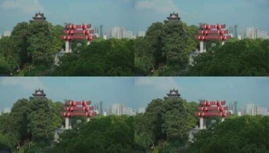 武汉标志建筑黄鹤楼公园高清在线视频素材下载