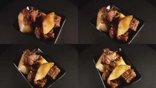 土豆炖牛肉红烧肉高清在线视频素材下载