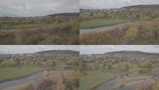 俄罗斯西伯利亚森林城镇高清在线视频素材下载