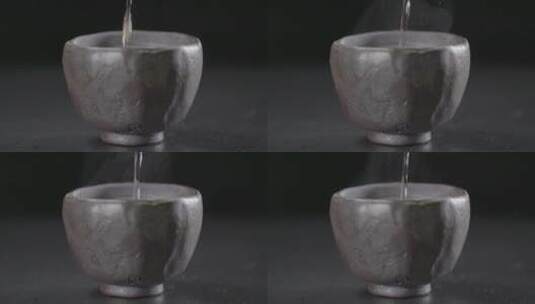 乌梅汤倒入茶杯中慢镜头LOG高清在线视频素材下载