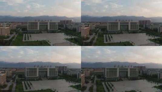 陕西省西安市西安石油大学航拍高清在线视频素材下载