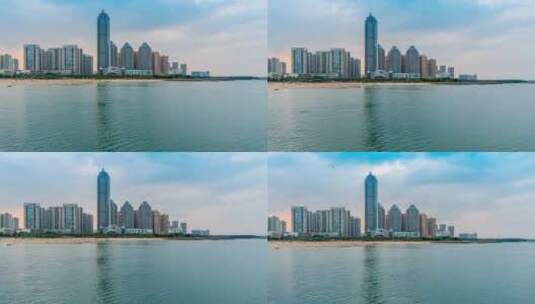 湛江市金沙湾城市海滨风光高清在线视频素材下载