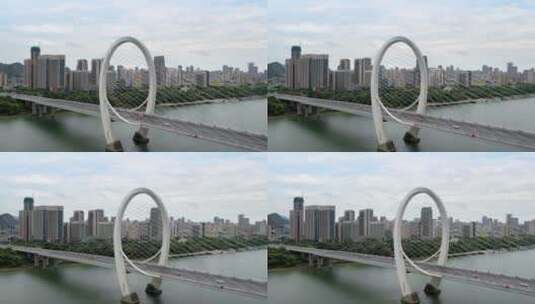 柳州白沙大桥航拍风光高清在线视频素材下载