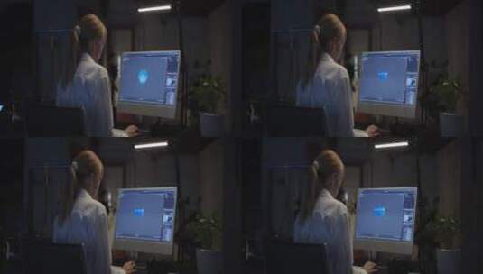 电脑上工作的女人高清在线视频素材下载