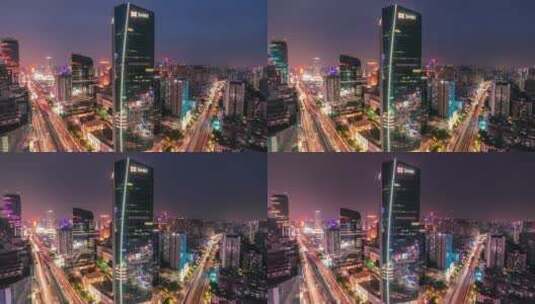 广州天河区太古汇城市夜景延时摄影高清在线视频素材下载