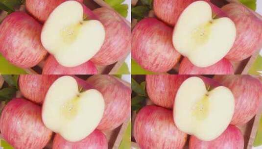 条纹红富士苹果高清在线视频素材下载