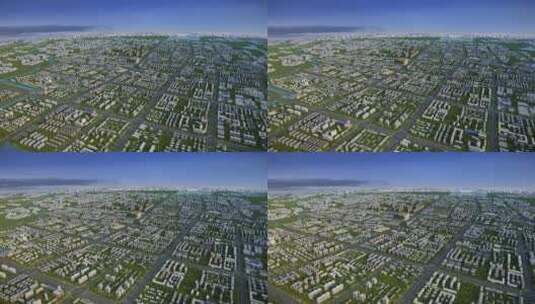 城市鸟瞰三维镜头高清在线视频素材下载