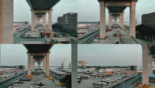 闵浦大桥桥墩高清在线视频素材下载