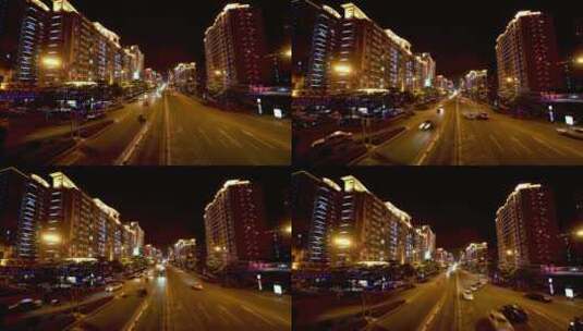 城市夜景街道车流城市流光01高清在线视频素材下载