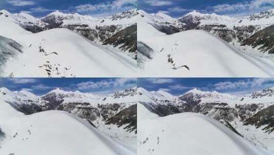 4K登峰登山高山雪山攀登冬季滑雪高清在线视频素材下载