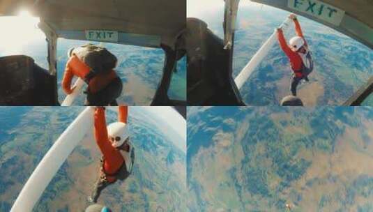跳伞的极限运动员高清在线视频素材下载