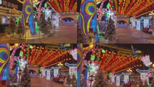 圣诞新年灯会展装饰布置高清在线视频素材下载